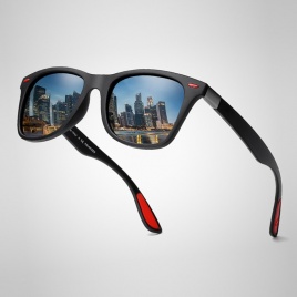 FUQIAN Лидер продаж, поляризованные солнцезащитные очки для мужчин и женщин, классические квадратные пластиковые солнцезащитные очки для вождения, мужские модные черные оттенки UV400