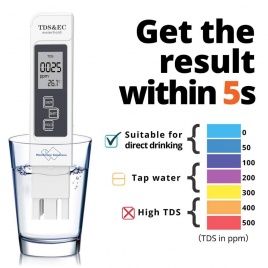 Цифровой тестер качества воды TDS EC Meter Range 0-9990 Многофункциональный измеритель температуры чистоты воды TEMP PPM Tester