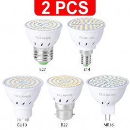 GU10 LED E27 Lamp E14 Spotlight Lamp 48 60 80leds lampara 220V GU 10 bombillas led MR16 gu5.3 Lampada Spot light B22 5W 7W 9W