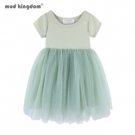 Mudkingdom блестящее платье-пачка для девочек с короткими рукавами свадебные праздничные платья принцессы для девочек Тюлевая одежда детские летние костюмы