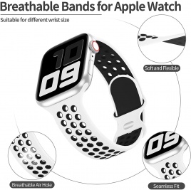 Спортивный ремешок для Apple Watch Band 6 SE 5 4 44 мм 40 мм Силиконовый дышащий пояс Браслет для iWatch Watchband Series 54321 38 мм 42 мм