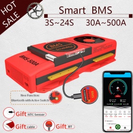 Smart BMS 4S LiFePo4 12V 24V 36V 48V 30A ~ 500A Li-Ion LTO 3S 7S 8S 10S 12S 13S 16S 24S bms баланс доска Bluetooth приложение для солнечной энергии