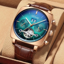 2021AILANG часы известного бренда montreautomatic luxe хронограф квадратный большой циферблат часы полые водонепроницаемые мужские модные часы