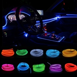 Автомобильная атмосферная лампа, освещение салона автомобиля, светодиодная лента, украшение, гирлянда, трос, трубка, гибкая неоновая лампа, USB-накопитель