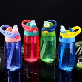 Детская чашка для воды 480 мл, креативные безопасные детские чашки для кормления с соломинкой, герметичные бутылки с водой, портативные детские чашки для улицы