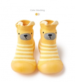 Осенне-зимняя детская обувь на резиновой подошве для малышей, детские нескользящие махровые носки, детская обувь-тапочки, носки в стиле животных