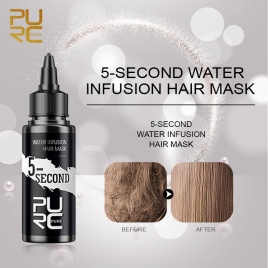 PURC 5-секундная маска для волос с водным настоем, восстанавливающая, разглаживающая, кератиновая маска для волос и кожи головы для ухода за волосами, 60 мл