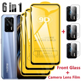 Защитные пленки 6-в-1 9D для Realme GT 5G Neo 6 7 8 Pro Пленка для объектива камеры Realme 8i X2 Pro XT Narzo 30 Neo 2 C21 9i Glass