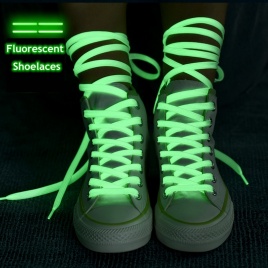 1 пара светящихся шнурков, кроссовки на плоской подошве, парусиновые шнурки, светящиеся в темноте, ночной цвет, флуоресцентные шнурки, 80/100/120/140 см