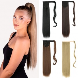AZIR длинные прямые волосы с конским хвостом, синтетические накладные термостойкие волосы, 22 дюйма, обертывание вокруг пони, шиньон для женщин