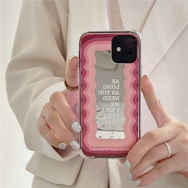 Ins волнистые зеркальные чехлы для телефонов для IPhone 13 12 Pro Max 11 Pro Max X XS XR 7 8 Plus SE2020 12 розовый чехол для девочки