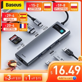Baseus USB C HUB Type C to HDMI-совместимый адаптер USB 3.0 8 в 1 Type C HUB Dock для MacBook Pro Air USB C Splitter