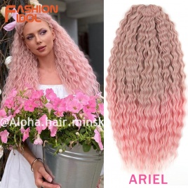 Волосы Ariel Curl Water Wave Twist Вязаные крючком волосы Синтетическая коса Волосы Ombre Blonde Pink 22 Inch Deep Wave Braiding Hair Extension
