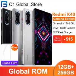 Игровой смартфон Xiaomi Redmi K40 с глобальной прошивкой, 12 ГБ, 256 ГБ, размер 1200, Восьмиядерный, 120 Гц, дисплей, 64-мегапиксельная камера, мобильные телефоны