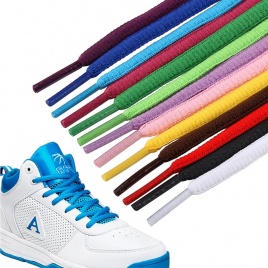 Мужские и женские спортивные шнурки, цветные плоские полукруглые шнурки, подходят для любой обуви, круглые шнурки, 23 цвета, 1 пара