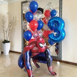 1 комплект, 3D Marvel, большой Человек-паук, герой, фольгированные шары, номер, Мстители, украшения для дня рождения, детские надувные игрушки, Железный человек, подарки