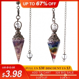 CSJA 7 Chakra Healing Crystals Pendulum для Dowsing Divination Quartz Natural Stone Pendulums Antique Reiki Pendant Pendulo G854