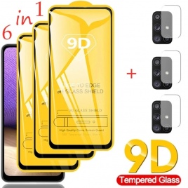 Закаленное стекло 9D для Samsung Galaxy A51 A52 A71 A21S A72 A32 Защитные пленки для объектива Samsung S21 Plus A50 S22 M31 A12 S20 FE