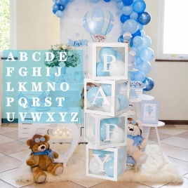 Прозрачная воздушная коробка с буквами, украшение для первого дня рождения, детская душевая коробка для мальчиков и девочек, свадебный воздушный шар на день рождения, детский душ