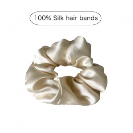 Новинка 2021, 100% чистый шелк тутового дерева, большой галстук для волос, шелковые простые однотонные резинки для волос в стиле ретро для женщин, галстук для волос, веревка, аксессуары для девочек