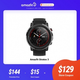 В наличии Глобальная версия Новые смарт-часы Amazfit Stratos 3 GPS 5ATM Музыка Двойной режим 14 дней SmartWatch для Android