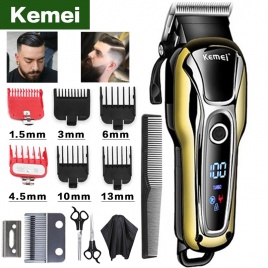 Машинка для стрижки волос Kemei, профессиональная машинка для стрижки волос, машинка для стрижки волос, электрические триммеры, машина с ЖК-дисплеем, парикмахерская, машинка для стрижки волос 5