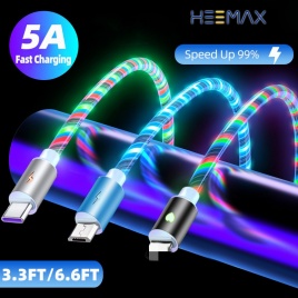 5A Цилиндрический кабель Streamer Type c для быстрой зарядки для huawei P40 P30 для iPhone 12 11 для xiaomi для samsung
