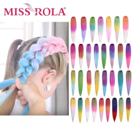 Miss Rola Synthetic 22 Inch 60G Kanekalon Hair Jumbo Braid Yaki Straight Hair Extension Pink Blonde Twist Braid Bulk Оптовая продажа