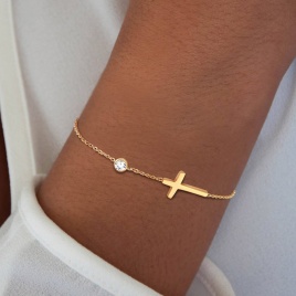 Ультратонкий браслет-цепочка с крестом из нержавеющей стали женские регулируемые звенья многослойные браслеты-цепочки