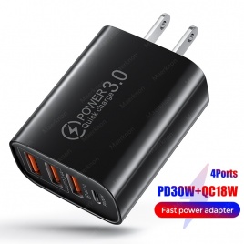 48 Вт Зарядное устройство USB Type C Quick Charge QC 3.0 pd Быстрая зарядка для iPhone 12 13 Xiaomi Samsung Настенное зарядное устройство для мобильных телефонов EU / US Plug