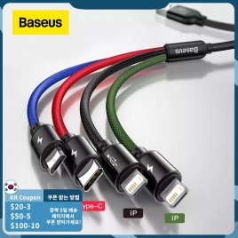 USB-кабель Baseus 3 в 1, кабель типа C для Samsung S20, кабель Xiaomi Mi 9 для iPhone 12 X 11 Pro Max, зарядное устройство Huawei, кабель Micro USB