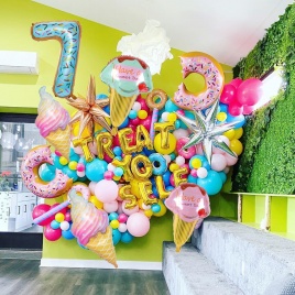 Большой пончик фигурка воздушные шары конфеты мороженое цифровой воздушный шар детский душ День рождения поставки детские игрушки пончик растут украшения