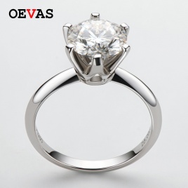 OEVAS Real 3 карата D Цвет муассанит обручальные кольца для женщин 100% стерлингового серебра 925 сверкающие помолвка ювелирные украшения