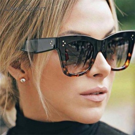 2020 квадратные солнцезащитные очки женские большие размеры очки Lunette Femme люксовый бренд солнцезащитные очки женские винтажные солнцезащитные очки с заклепками UV400