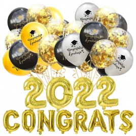 1-15 шт выпускные воздушные шары цвета: золотистый, серебристый, черный латексный шар конфетти баллоны 2022 поздравление выпускного вечерние украшения поставки