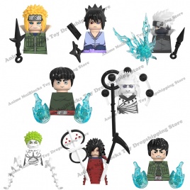 WM6109 Наруто блоки аниме Саске Какаши Мадара Зецу Might Guy Rock Lee мини фигурки игрушки собрать кирпичи игрушки детские подарки