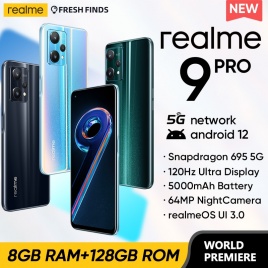 Мировая премьера Realme 9 Pro 5G Мобильный телефон 8 ГБ ОЗУ 128 ГБ ПЗУ смартфон 6,6-дюймовый дисплей FHD+ 120 Гц Qualcomm Snapdragon 695 5G