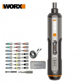 Набор мини-электрических отверток Worx 4V WX240 Smart Аккумуляторные электрические отвертки USB перезаряжаемая ручка с 26-битным набором сверл