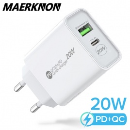 Maerknon PD 20 Вт USB зарядное устройство Quick Charge QC 3.0 Быстрое настенное зарядное устройство для телефона Адаптер для iPhone 13 12 Pro iPad Huawei Xiaomi Samsung