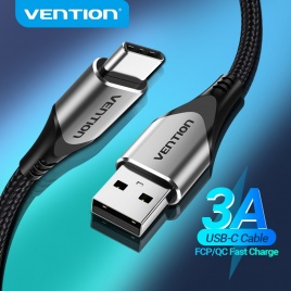 Кабель Vention USB Type C для Huawei P40 3A, быстрая зарядка через USB, зарядное устройство USB C, провод даты для Xiaomi Redmi note 8, кабель Type-C Cabo