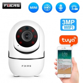 Fuers 3-мегапиксельная IP-камера Tuya Умная камера наблюдения Автоматическое отслеживание Умный дом Безопасность Крытый WiFi Беспроводной радионяня