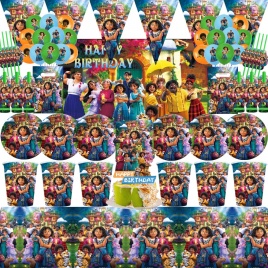 Disney Encanto Праздничные Атрибуты Бумажные Салфетки Скатерти Тарелки Воздушные Шары Мирабель Тема Baby Shower Девушки День Рождения Украшения