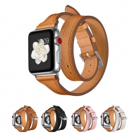 Ремешок из натуральной кожи для Apple Watch Band 42 38 44 40 мм Apple Watch iwatch 6/5/4/3/2 Double Tour браслет Аксессуары Myl-b19d
