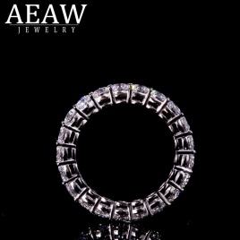 AEAW твердое серебро 925 роскошь 3 мм 0,1 карат татол 2ctw-3ctw обручальное кольцо обручальное муассанит полный энтернити бриллиантовое кольцо для женщин