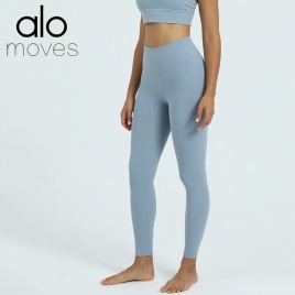 Alo Yoga Yoga Pants Naked Sense Skin-friendly No Embrassed Line High Waist Elastic Belly In Peach Buttock Fitness Leggings / 40