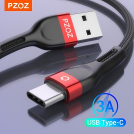 PZOZ usb-кабель типа c, кабель для быстрой зарядки, кабель для передачи данных, зарядное устройство, usb-кабель c для Samsung s21 s20 A51 xiaomi mi 10 redmi note 9s 8t