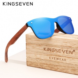 KINGSEVEN брендовые деревянные винтажные солнцезащитные очки мужские поляризованные UV400 плоские линзы без оправы квадратная оправа женские солнцезащитные очки Oculos Gafas