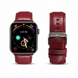Fran-19xn Роскошный кожаный ремешок с крокодиловым узором и одной петлей Apple Watch 6 5 4 3 первый слой кожаный ремешок 38 мм 40 мм 42 мм 44 мм
