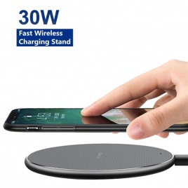 Беспроводное зарядное устройство мощностью 30 Вт для iPhone 11 X XR XS 8, быстрая беспроводная зарядная док-станция для Samsung Xiaomi Huawei OPPO, беспроводное зарядное устройство Qi для телефона