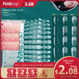 NAILPOP 120 шт. накладные ногти акриловый пресс на ногти гроб искусственные ногти прозрачные/полуматовые насадки для наращивания маникюрный инструмент
